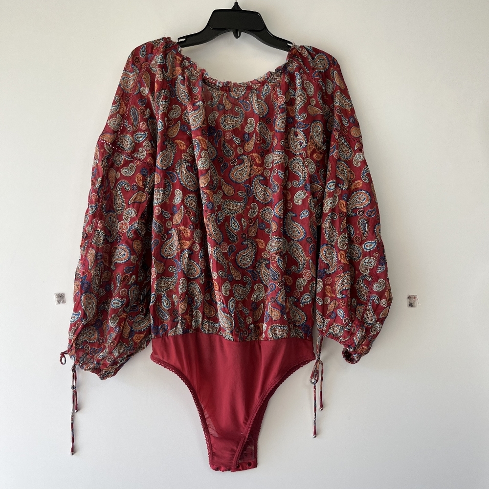 FreePeople sundown paisley long sleeve bodysuit - Picture 9 of 11